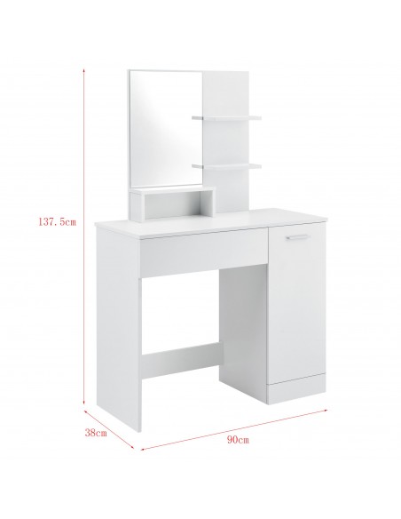 hvidt sminkebord moderne børn design med spejl og lys garderobe entre indretning træ