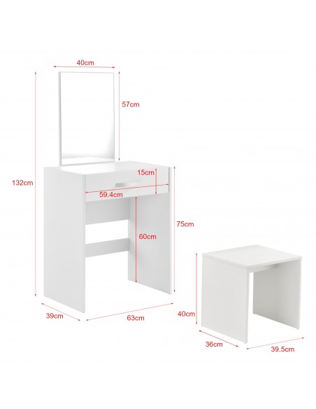 hvidt sminkebord moderne børn design med spejl og lys garderobe entre indretning træ