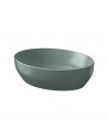Bordmonteret oval håndvask i ROCKLITE-keramik 50 x 38 cm - Mat grøn