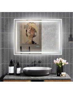 dæmpbar badeværelsesspejl vægspejl spejl lys belysning badeværelse vask håndvask led 2