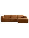 MAINE Højrevendt chaiselongsofa i bouclé B274 x D165 cm - Terracotta