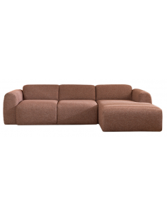 chaiselongsofa chaiselong sofa boucle højrevendt stof rød brun