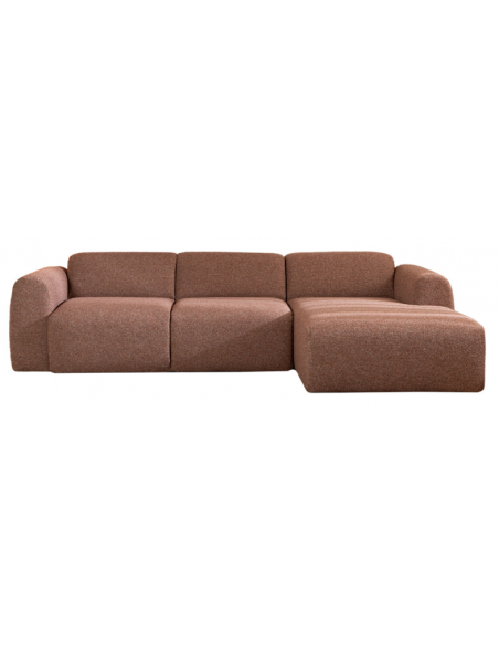 chaiselongsofa chaiselong sofa boucle højrevendt stof rød brun