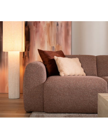 chaiselongsofa chaiselong sofa boucle højrevendt stof rød brun