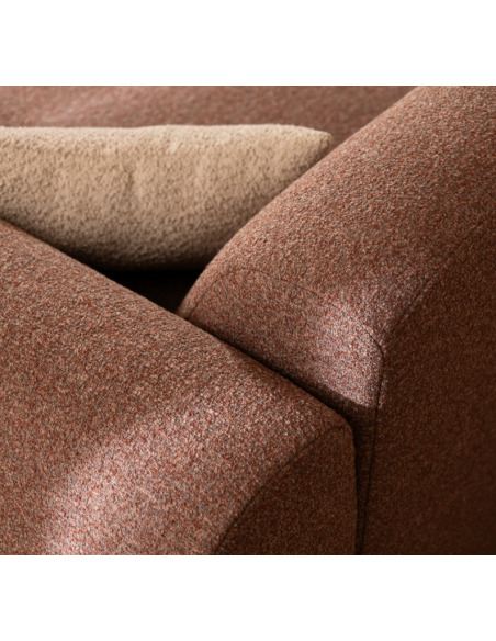 chaiselongsofa chaiselong sofa boucle højrevendt stof rød brun