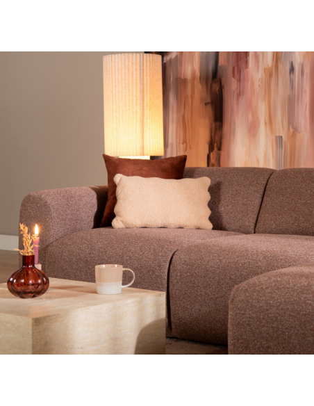 chaiselongsofa chaiselong sofa boucle højrevendt stof rød brun