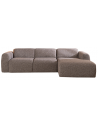 MAINE Højrevendt chaiselongsofa i bouclé B274 x D165 cm - Gråbrun