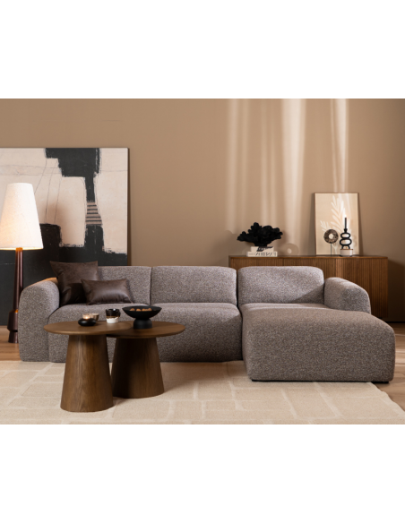 chaiselongsofa chaiselong sofa boucle højrevendt stof grå brun