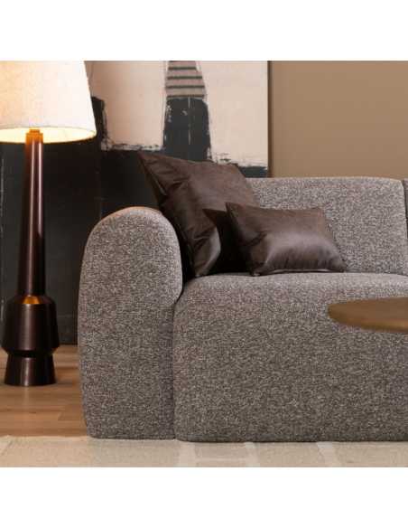 chaiselongsofa chaiselong sofa boucle højrevendt stof grå brun