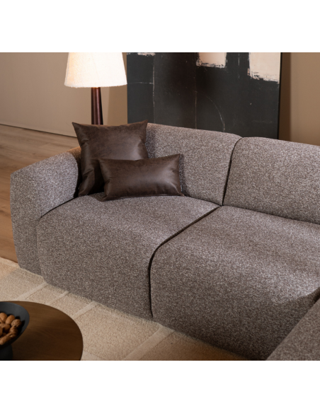 chaiselongsofa chaiselong sofa boucle højrevendt stof grå brun