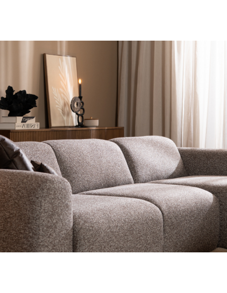 chaiselongsofa chaiselong sofa boucle højrevendt stof grå brun