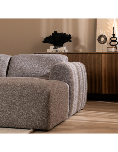 chaiselongsofa chaiselong sofa boucle højrevendt stof grå brun
