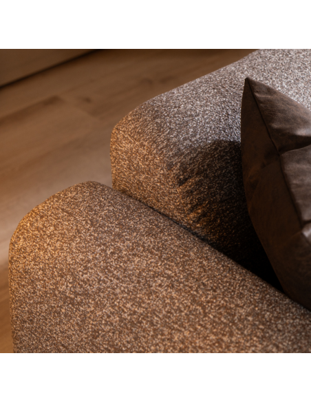 chaiselongsofa chaiselong sofa boucle højrevendt stof grå brun