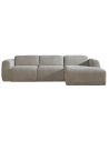 MAINE Højrevendt chaiselongsofa i polyester B274 x D165 cm - Taupe