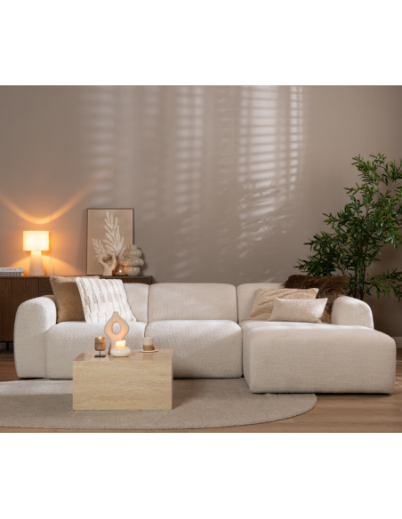 chaiselongsofa chaiselong sofa boucle højrevendt stof hvid beige