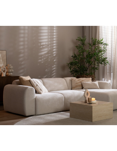 chaiselongsofa chaiselong sofa boucle højrevendt stof hvid beige