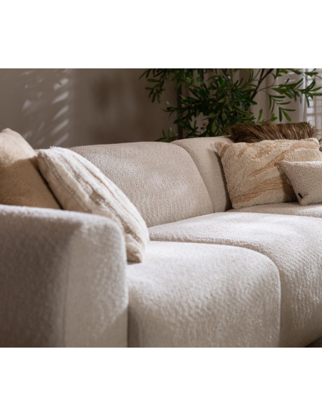 chaiselongsofa chaiselong sofa boucle højrevendt stof hvid beige