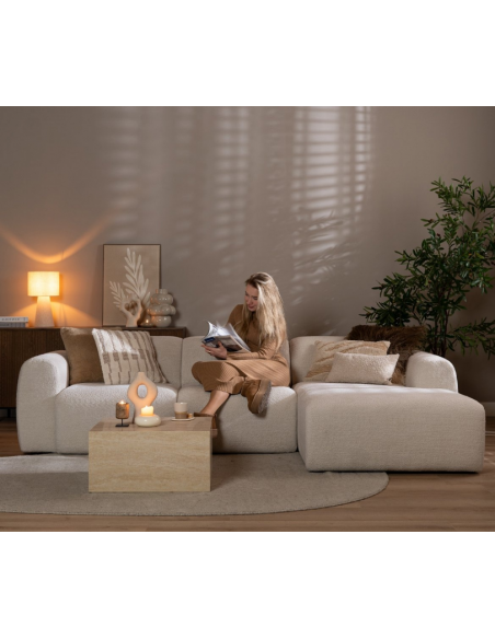 chaiselongsofa chaiselong sofa boucle højrevendt stof hvid beige