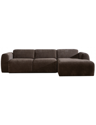 chaiselongsofa chaiselong sofa chenille højrevendt stof brun