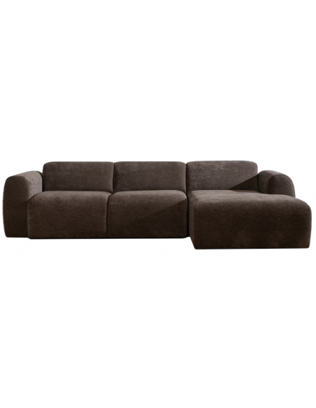 chaiselongsofa chaiselong sofa chenille højrevendt stof brun