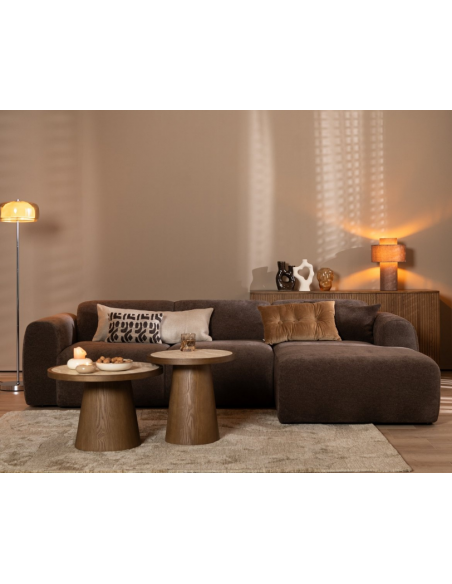 chaiselongsofa chaiselong sofa chenille højrevendt stof brun