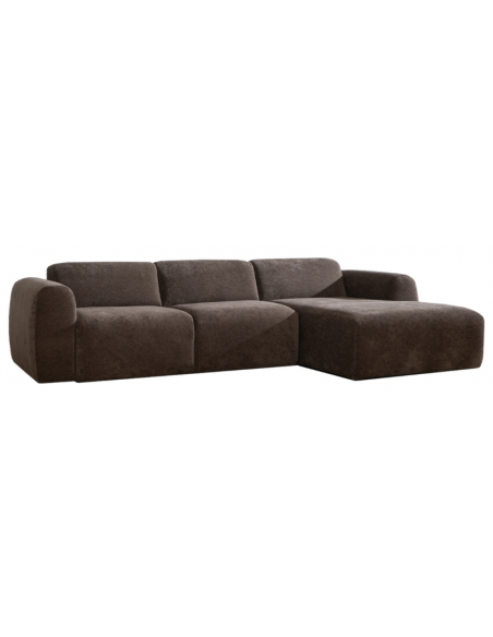chaiselongsofa chaiselong sofa chenille højrevendt stof brun