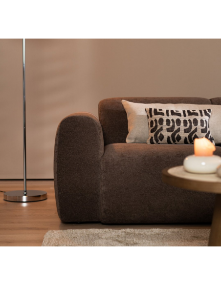 chaiselongsofa chaiselong sofa chenille højrevendt stof brun