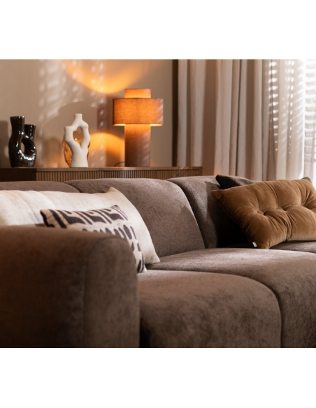 chaiselongsofa chaiselong sofa chenille højrevendt stof brun