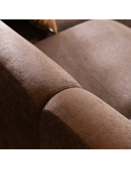 chaiselongsofa chaiselong sofa chenille højrevendt stof brun
