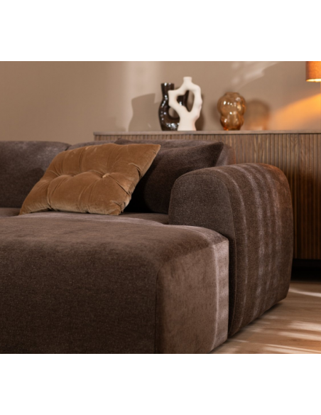 chaiselongsofa chaiselong sofa chenille højrevendt stof brun