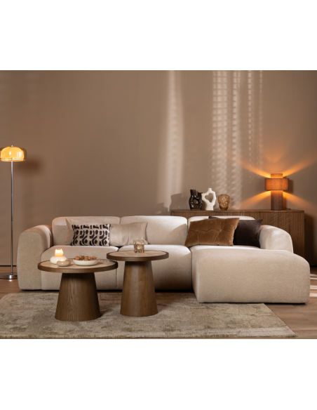 chaiselongsofa chaiselong sofa chenille højrevendt stof beige