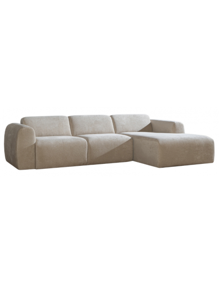 chaiselongsofa chaiselong sofa chenille højrevendt stof beige