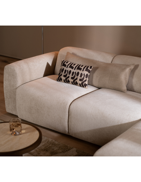 chaiselongsofa chaiselong sofa chenille højrevendt stof beige