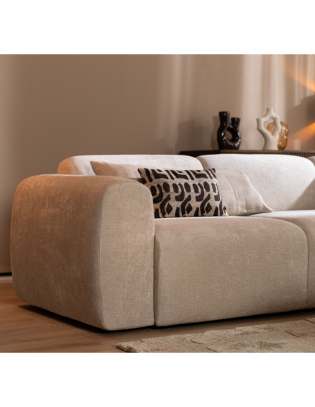 chaiselongsofa chaiselong sofa chenille højrevendt stof beige