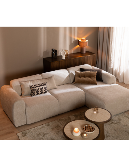 chaiselongsofa chaiselong sofa chenille højrevendt stof beige