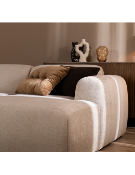 chaiselongsofa chaiselong sofa chenille højrevendt stof beige