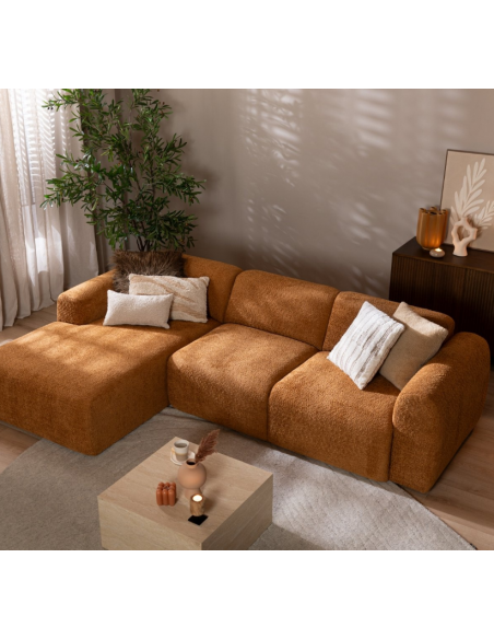 chaiselongsofa chaiselong sofa boucle venstrevendt stof