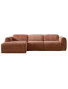 MAINE Venstrevendt chaiselongsofa i polyester B274 x D165 cm - Terracotta