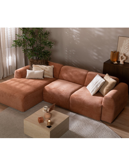 chaiselongsofa chaiselong sofa polyester venstrevendt stof