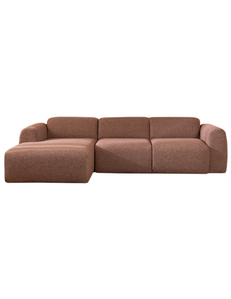 chaiselongsofa chaiselong sofa boucle venstrevendt stof rød brun