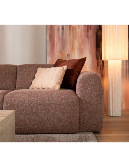 chaiselongsofa chaiselong sofa boucle venstrevendt stof rød brun