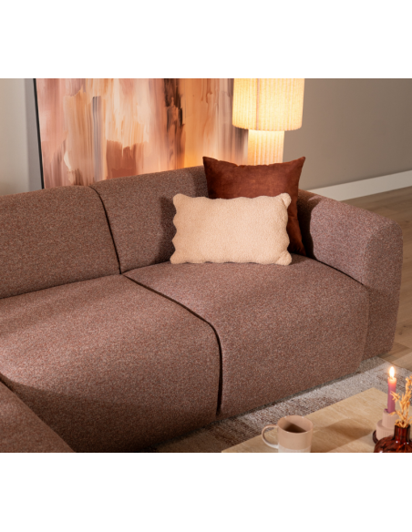 chaiselongsofa chaiselong sofa boucle venstrevendt stof rød brun