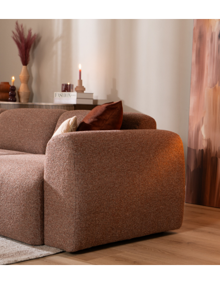 chaiselongsofa chaiselong sofa boucle venstrevendt stof rød brun