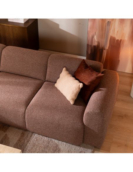 chaiselongsofa chaiselong sofa boucle venstrevendt stof rød brun