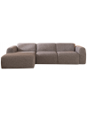 MAINE Venstrevendt chaiselongsofa i bouclé B274 x D165 cm - Gråbrun