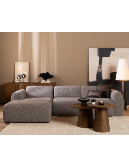 chaiselongsofa chaiselong sofa boucle venstrevendt stof grå brun