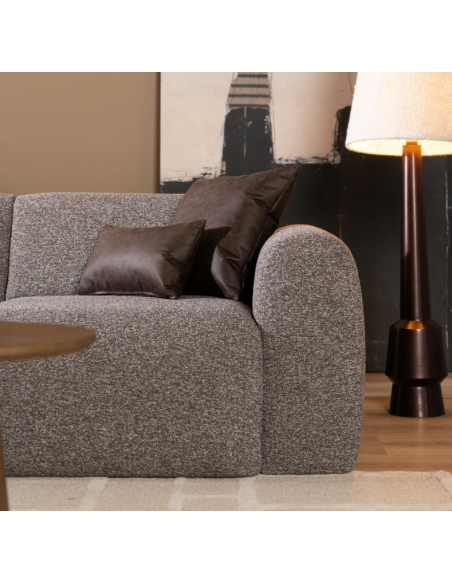 chaiselongsofa chaiselong sofa boucle venstrevendt stof grå brun