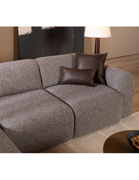 chaiselongsofa chaiselong sofa boucle venstrevendt stof grå brun