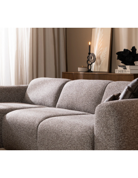 chaiselongsofa chaiselong sofa boucle venstrevendt stof grå brun