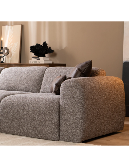 chaiselongsofa chaiselong sofa boucle venstrevendt stof grå brun